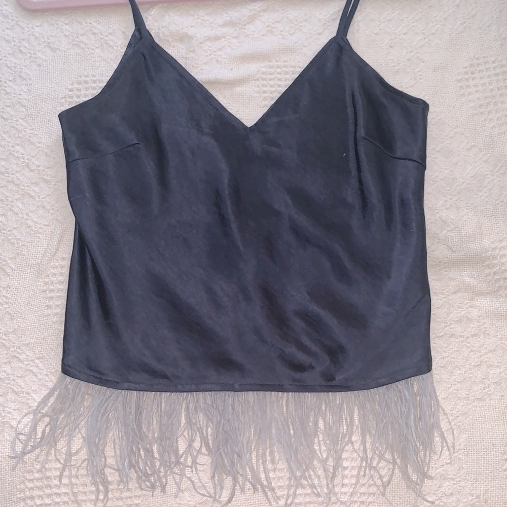 satin blue top